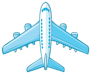 Modern Passenger Airplane Top View for Travel and Transportation Concepts