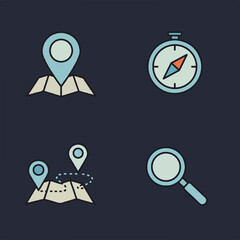 Trip planning icons