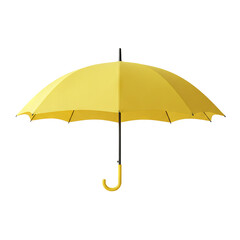 Open yellow umbrella on transparent background PNG Generative AI