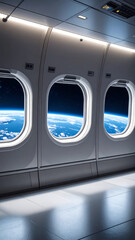 Airplane window view of earth