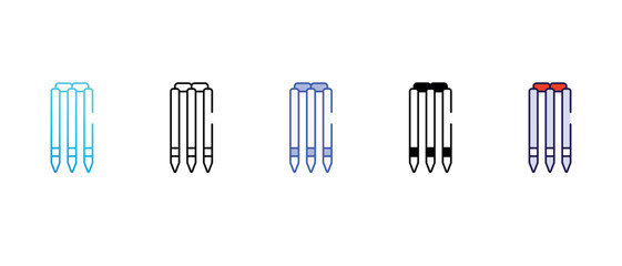 Cricket Stump icon design with white background stock illustration