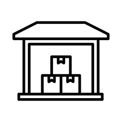 Warehouse Icon Vector Illustration Line Version
