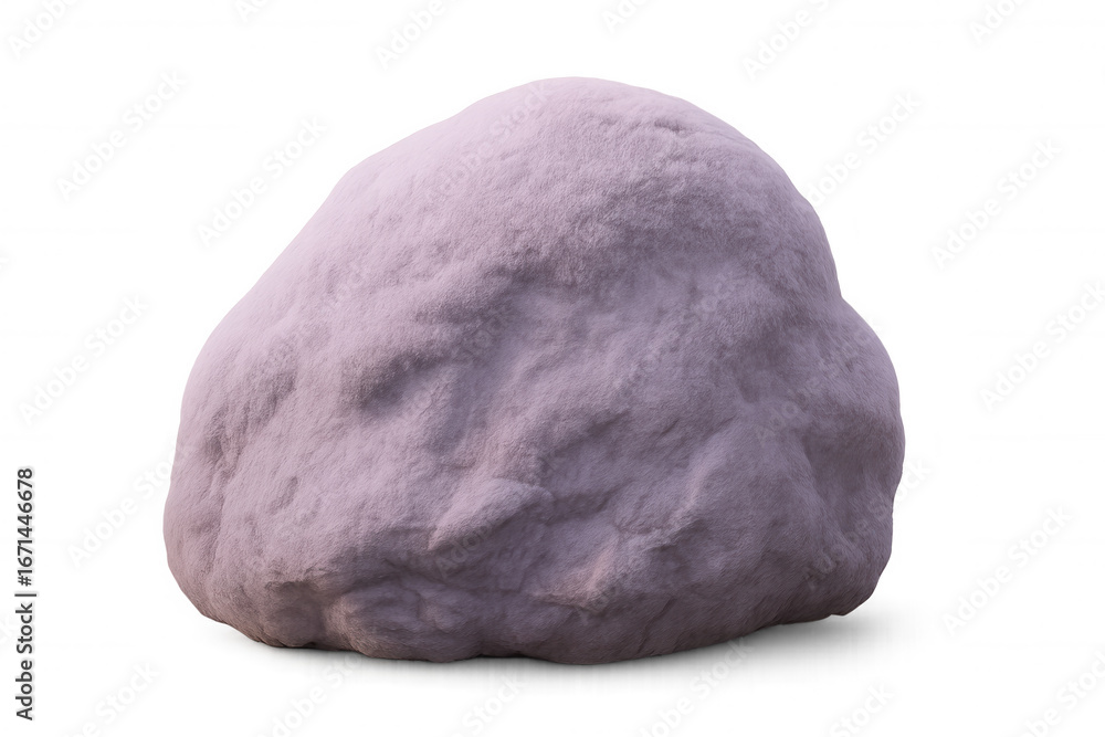 Poster purple fluffy rock isolated against a transparent background, offering a unique element for various 