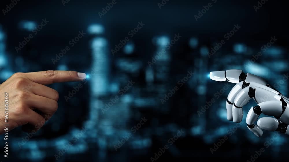 Aufkleber futuristic robot artificial intelligence enlightening ai technology development and machine learning
