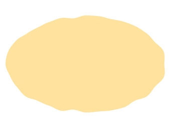 クリームイエロー 楕円形 シンプル背景シェイプ