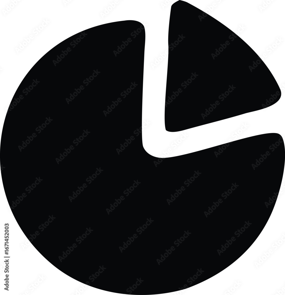 Poster simple black pie chart graphic symbol representing data analysis and financial statistics