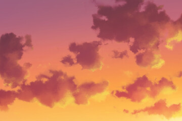 夕空　背景イラスト