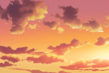 夕空　背景イラスト