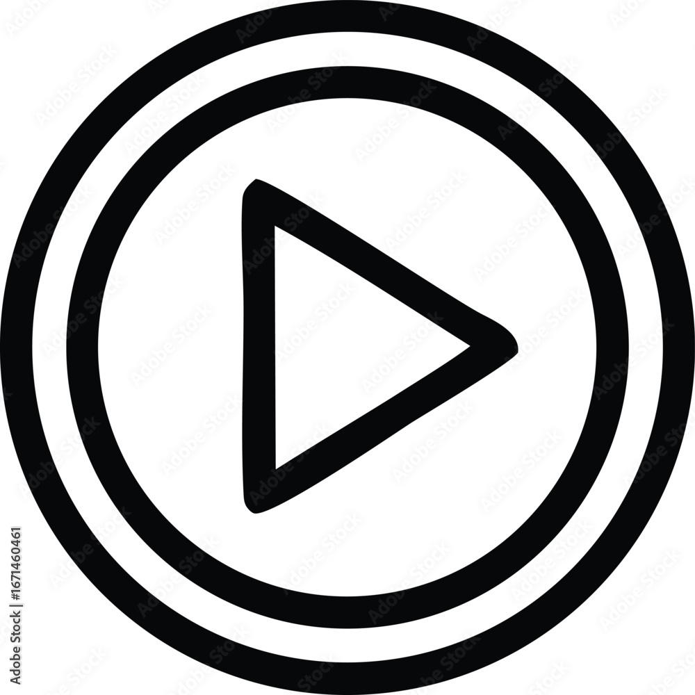 Aufkleber simple play button icon a classic symbol for starting audio or video playback essential for media co