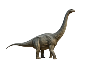 Isolated sauropod dinosaur image for graphic design and educational materials, no background