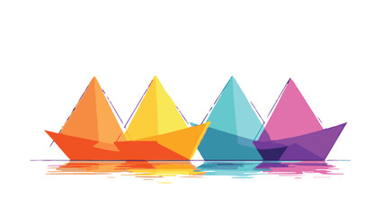 colorful paper boats