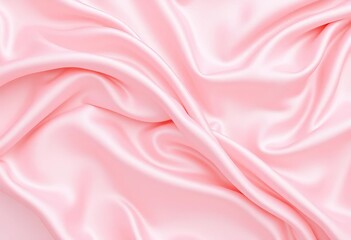 Obraz premium Soft pink silk, gently draped with flowing waves and smooth folds, creating an elegant, delicate texture, abstract, background