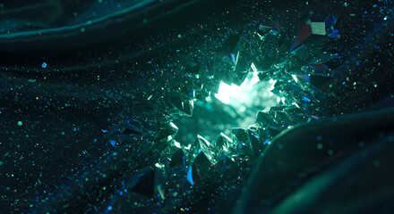 Naklejka premium Moonlit Geode Silk with Multifaceted Crystalline Glitter