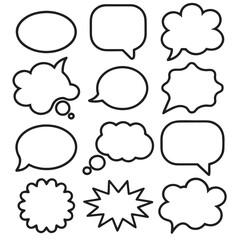 Obraz premium Clean Line Speech Bubble Pack for Comics & Design