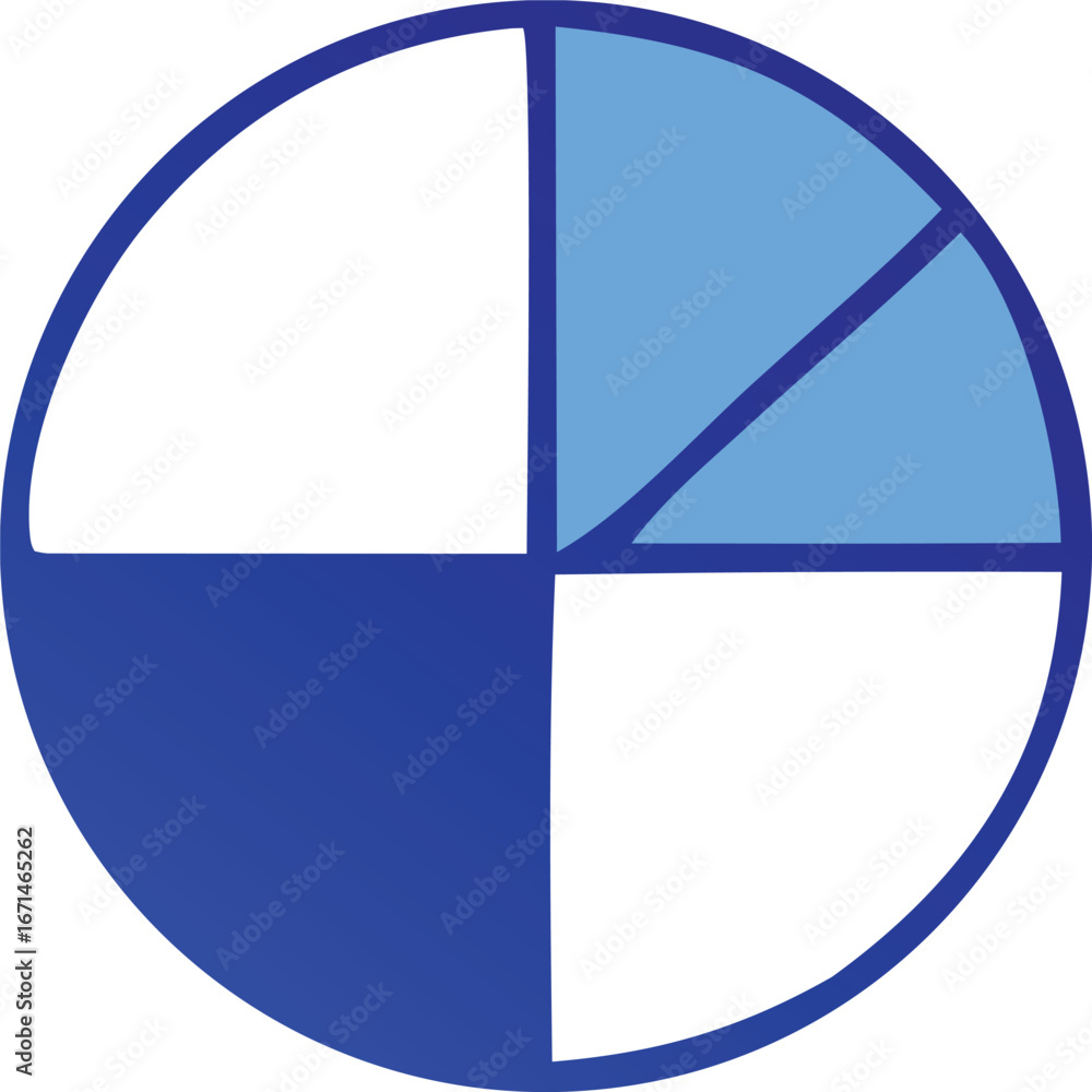 Poster abstract circular design with blue tones and geometric divisions simple graphic element for digital 