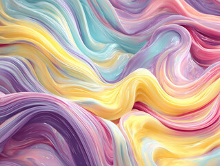 Obraz premium Colorful abstract waves pastel fluid style