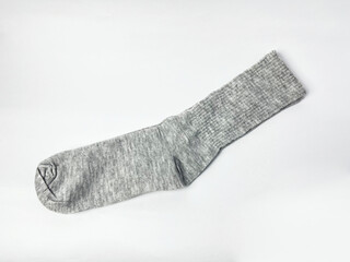 Gray sock on a white background