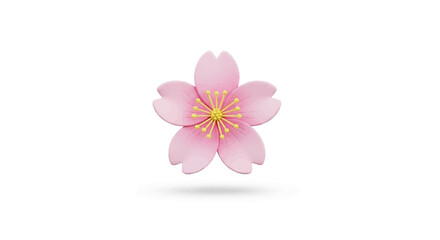 Pink Cherry Blossom Flower 3D Render Illustration