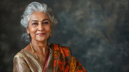 Graceful Portrait of a Mature Indian Woman