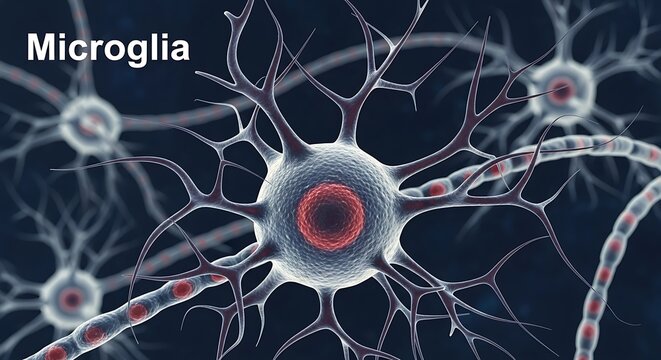 Microglia Cells in the Brain.