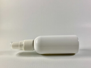 Airless pump bottle mockup isolated on white background. Сan be used for cosmetic, medical and other needs. 