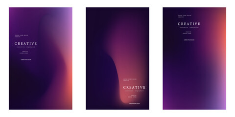 Collection abstract liquid background. Gradient mesh. Effect dark color blend. Blurred fluid colorful mix. Modern design template for web covers, ad banners, posters, brochures, flyers. Vector EPS