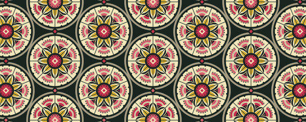 Geometric Ornamental Motif Repeating Composition