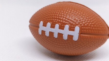 Exciting American football close-up for game day promotions and vibrant sporty designs on white...