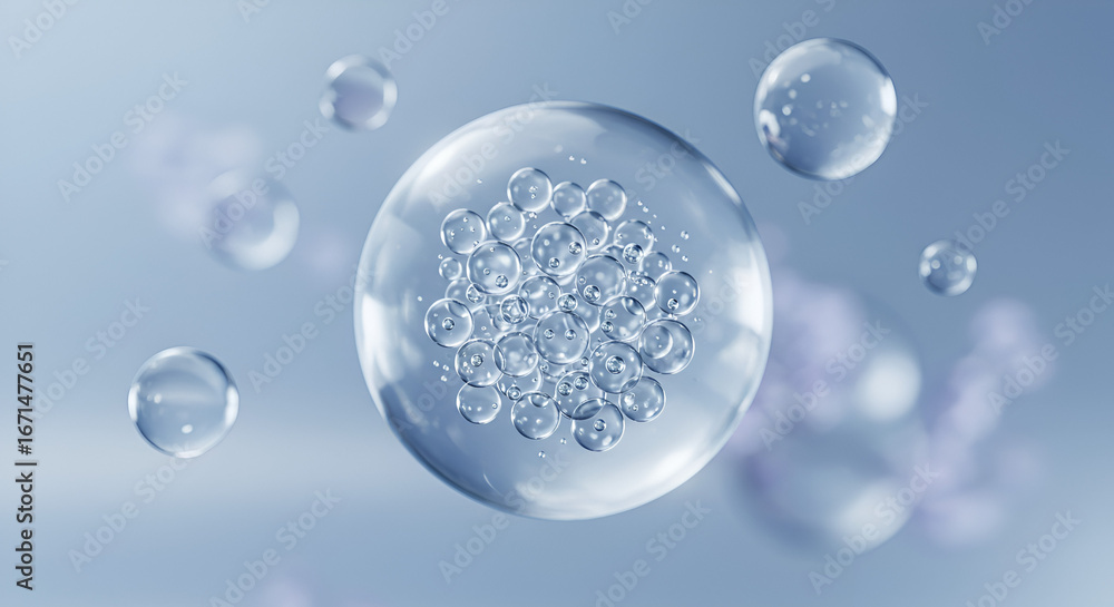Aufkleber delicate bubbles floating in soft light: an abstract visual presentation