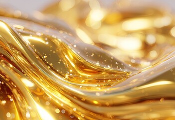 Golden liquid flowing in rippling waves
