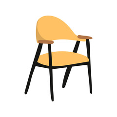 Minimalist Style Armchair Illustration with Soft Color and Rounded Shape