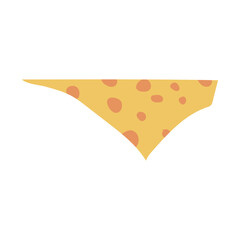 Flat Design Cheese Slice Food Ingredient Delicious Cartoon Illustration