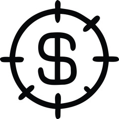 Dollar sign target symbol icon financial goal aim focus strategy success business investment money management objective money focused
