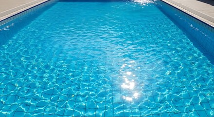 Sparkling Blue Water in a Swimming Pool.
