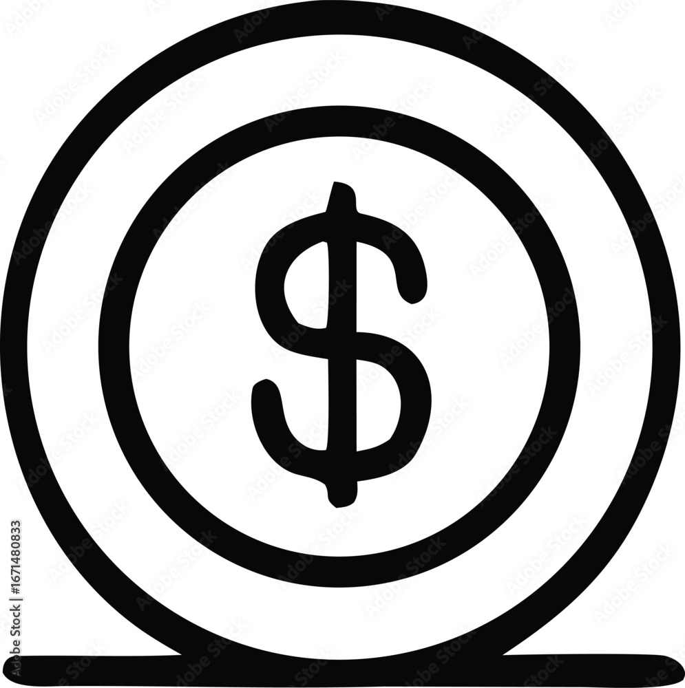 Poster dollar coin icon symbol of finance and wealth a simple graphic representing currency and economic tr