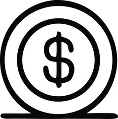 Dollar coin icon symbol of finance and wealth a simple graphic representing currency and economic transactions