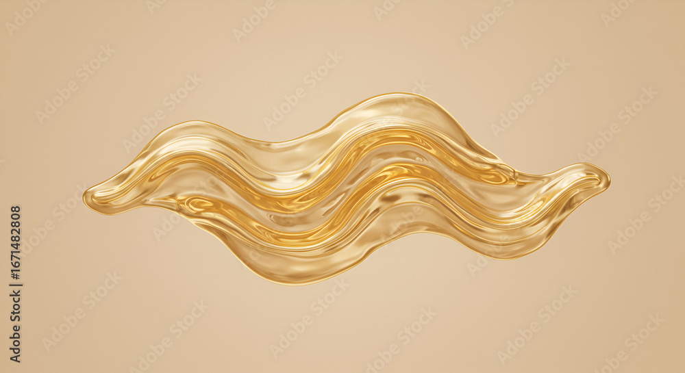 Poster luxurious golden fluid wave, smooth and elegant abstract design element for backdrops