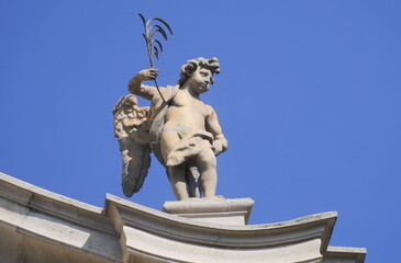 Obraz premium Angel on sant' Alessandro Zebedia basilic in Milan, Lombardy, Italy