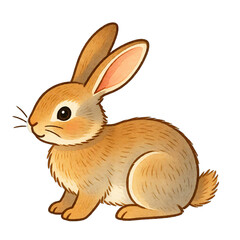 Adorable hand drawn watercolor illustration of a cute brown bunny rabbit, perfect for kids' storybooks and decorations