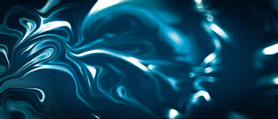 Obraz premium Abstract blue background with waves. Dark blue background with liquify-style glowing lines, abstract fluid light effect with subtle blur in some areas, wide banner screen.