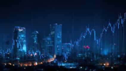 Night cityscape overlaid with financial charts (1)