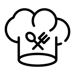 icon chef hat with style outline