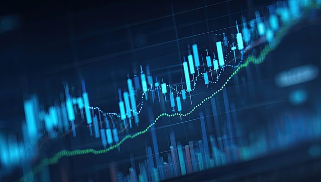 Close-up of financial stock market charts