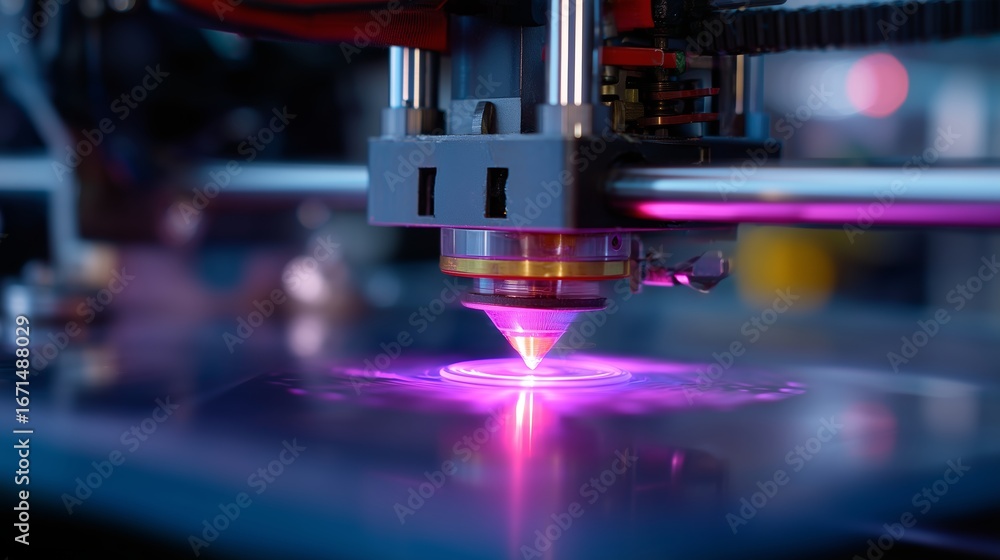 Poster laser cutting machine operates in a workshop creating intricate designs on sheet material