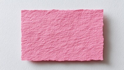 Pink textured rectangular paper note