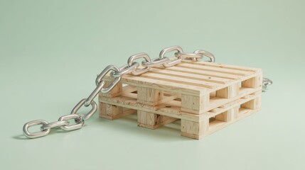 Wood pallets chained with silver chain
