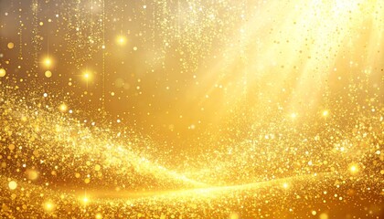 An abstract image of golden starlight, motion, and sparkle in a dark blue night sky