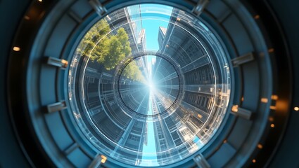 Obraz premium Fantasy upside down environment enclosed within clear glass sphere