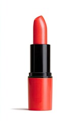 Single bright coral lipstick in a tube