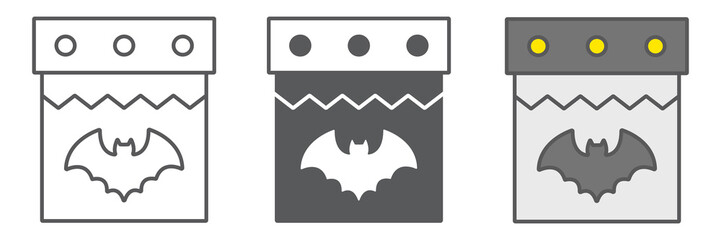 Halloween calendar line icon, date and holiday, 31st october sign, vector graphics, a linear pattern on a white background.